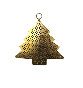 Decoración navideña hecha a mano, hierro soldado con óxido, árbol X Mas, hoja plateada, adorno navideño colgante para decoraciones del hogar - Product Image 4