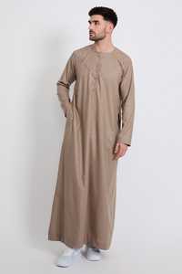 Túnica Thobe negra con capucha marroquí informal para hombre, bolsillos con cremallera, ropa islámica bordada, stock al por mayor, estilo musulmán modesto - Product Image 5