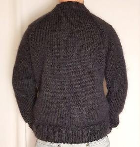 Whole Sale <b>Men's</b> Mohair Fluffy Knitted Warm Sweater Custom Design & Colors Cotton/ Nylon Black Mohair Sweater - Product Image 3