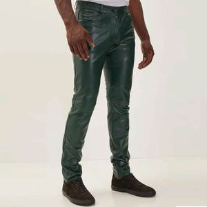 Pantalones de cuero para hombre de color liso hechos en fábrica de Pakistán, diseño de logotipo personalizado, estilo básico de moda, pantalones de cuero para hombre 2025 - Product Image 5