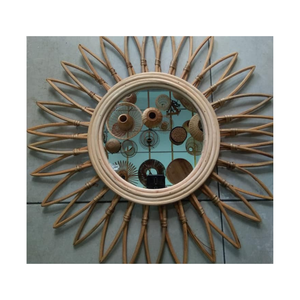 Miroir en rotin à la mode innovant maison Art miroir rond salon tenture murale miroir salle de bain décoration avec le meilleur prix - Product Image 1