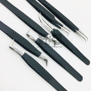 Pince à cils personnalisée pince à épiler à pointe en fibre pour extension de cils motif diamant forte adhérence durable testé à la main logo de vison - Product Image 3