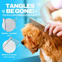Sisir Anjing Sederhana dari Baja Tahan Karat untuk Merapikan, Menghilangkan Bulu Kusut, dan Menata - Ukuran Besar Ramah Lingkungan untuk Penggunaan Profesional