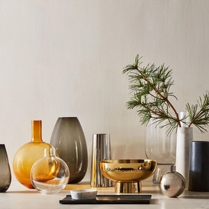 Florero de Latón Chapado en Oro y Plata Brillante para Decoración de Flores Frescas en Mesa de Hogar y Oficina - Product Image 2