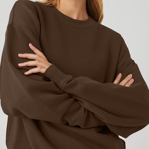 Usine logo personnalisé survêtements L800902 personnalisé 2024 printemps vêtements de détente femmes ensembles à manches longues serré côtelé tricoté deux pièces pantalon Legging survêtement ensemble d'entraînement survêtement pantalon de survêtement éponge surdimensionné - Product Image 5