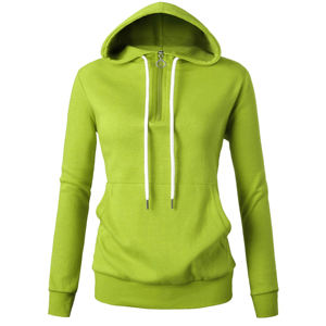 Sweat à capuche manches longues pour femme, haut court avec fermeture éclair, Logo personnalisé de haute qualité, 2020 - Product Image 1