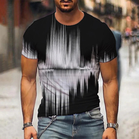 T-shirt décontracté à col rond pour homme, coupe régulière, sublimation, streetwear, séchage rapide, manches courtes, respirant, motif, 100 % coton