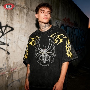 <span class=keywords><strong>T</strong></span>-<span class=keywords><strong>Shirt</strong></span> Personalizzate con Stampa Ragno, 100% Cotone, Manica Corta, Streetwear Premium Oversize Vintage - Product Image 1