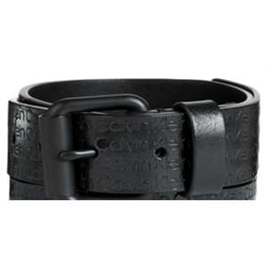 Cintura Calvin Klein da uomo in vera pelle di vacchetta nera con logo in rilievo, fibbia automatica, logo personalizzato, alta qualità, taglia 38, formale - Product Image 2