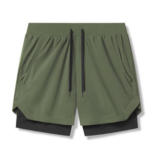 Pantalones cortos deportivos para hombre, transpirables, suaves, ligeros, de secado rápido, para entrenamiento, correr, entrenamiento activo, cintura elástica, cómodos para hacer ejercicio - Product Image 1