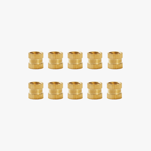 Insertos Roscados de Latón Moleteado para Calentamiento por Contacto de 1/4''-8x8, 10 Unidades - Product Image 1