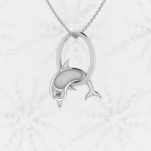 Argent Sterling 925 massif 20x30mm Dauphin Poisson Anneau Semi Montage Charme Pendentif Réglage Cendres Résine Bijoux Résultats Composants - Product Image 4
