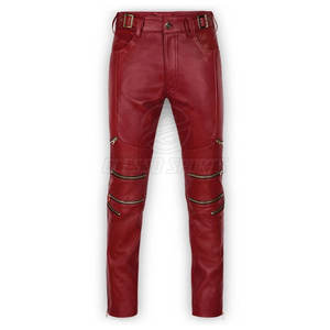 กางเกงหนังผู้ชายคุณภาพสูง สไตล์ลำลอง สีพื้น ขายดี กางเกงหนังผู้ชายแนวสตรีท - Product Image 1