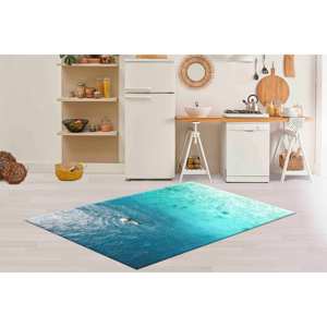 Alfombra Estampada con Decoración Costera Oceánica: Vista, Mar, Oficina, Decoración, Regalo, Alfombra de Chenilla - Product Image 3