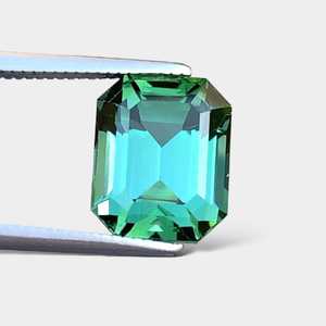 Turmalina natural azul verdosa de corte esmeralda excelente de 4.03 CT, sin defectos, procedente de Afganistán. - Product Image 6