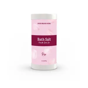 항아리에 개인 라벨 사해 목욕 소금 장미 빛남 피부 진정 및 영양소 주입 입욕 미국에서 만든 화이트 라벨 Servi