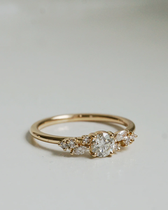 Round Cut CZ <b>Vintage</b> Cluster Engagement Ring 4mm Yellow Gold Plated Fine Wedding Jewelry For Women Factory Wholesale Supply - Product Image 3