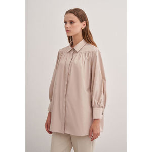 Blusa de Popelina de Algodón con Cuello con Volantes y Bordado - Corte Holgado, Estilo Formal - Product Image 3