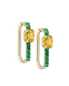 Pear Double <b>Huggies</b> Lab Grown Diamond Earring With 925 Sterling <b>Silver</b> IGI Certified Casual Wear American Diamond - Product Image 3