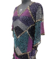 Kaftan arabe multicolore extraordinaire de Dubaï, vintage, écologique, asymétrique, robe de soirée de mariage longue jusqu'au sol