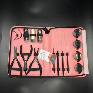 Hair Extension Tools Kit for Chinese Remy Hair Micro Link Removal <b>Plier</b> <b>Set</b> Professional Use Black Matte 3mm Nano Beads Threads - Product Image 3