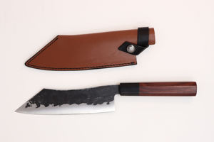 Cuchillo de Chef hecho a mano de servicio OEM ODM de alta calidad personalizado al por mayor con mango de madera y cubierta de acero al carbono para uso en la cocina - Product Image 5