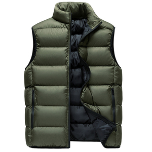 Chaleco brillante sin mangas con burbujas para hombre, chaqueta acolchada impermeable de invierno, transpirable, ligera, con logotipo personalizado, chaleco acolchado OEM - Product Image 1