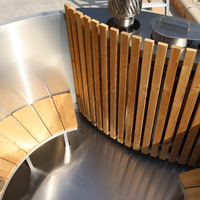 Nouvelle Arrivée Poêle à Bois Traditionnel de Haute Qualité en Cèdre et Épicéa Massif pour Spa Extérieur 2 Personnes