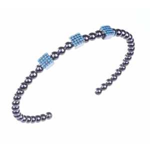 Bracelet en argent sterling 925 plaqué rhodium noir avec pierres serties, design de bijoux - Product Image 4