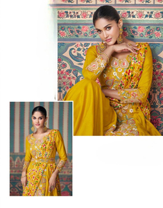 Vestido tradicional de seda auténtica Premium para adultos bordado en la parte delantera y trasera con borlas a mano para bodas y fiestas - Product Image 6