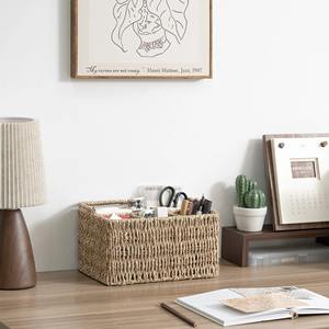 Boîte de rangement en jonc de mer tissé à la main avec poignée, boîte de rangement artisanale, écologique, naturelle, décoration intérieure et extérieure, vente en gros du Vietnam - Product Image 5