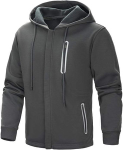 Logo personnalisé en gros de haute qualité 100% coton hommes décontracté à manches longues hommes pull zippé polaire sweats à capuche pour hommes - Product Image 3