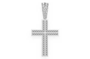 Round Cut Moissanite Diamond 925 <b>Silver</b> Hip Hop Religious Antique Criss Cross <b>Pendant</b> Unique Jewelry Gift <b>Men</b> At Wholesale Price - Product Image 3