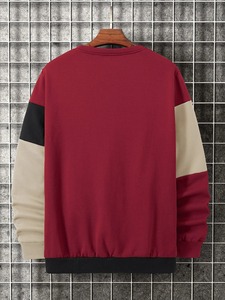 Sudadera de invierno de lana de algodón hecha a medida de la mejor calidad, sudaderas de bloque de Color en blanco para hombre a la moda - Product Image 2