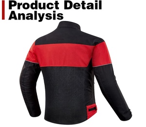 Chaqueta de moto Fabricante de ropa transpirable para hombre Logotipo personalizado Cuello alto Chaquetas de moto de cuero genuino - Product Image 2