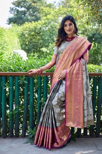 Qualité standard Festival Collection Lourd Banarasi Soie Saree avec chemisier femmes portent dames fête festival tenue quotidienne - Product Image 5