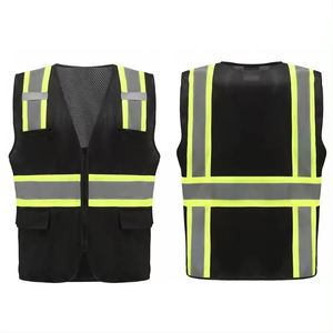 Gilet de sécurité en polyester réfléchissant réglable pour les chantiers de construction Vestes en maille avec logo personnalisable Veste réfléchissante - Product Image 3