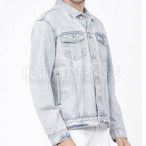 Veste en jean Slim Fit de fabrication professionnelle pour hommes, tenue décontracté, veste en jean personnalisée pour hommes à usage extérieur - Product Image 2