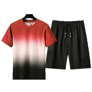 Conjunto corto informal de verano para hombre al por mayor manga transpirable impresión personalizada por sublimación - Product Image 3