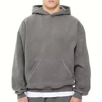 Sweat-shirt à capuche pour homme, coupe classique, couleur unie, 100% coton, tissu molletonné français, streetwear décontracté, design avec poche, vêtements d'hiver