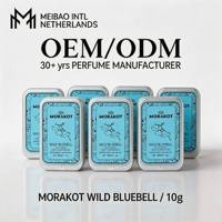 Morakot en stock, parfum solide sans alcool 10g, OEM, logo personnalisé, marque privée, vente en gros, freesia, bleuet sauvage, floral