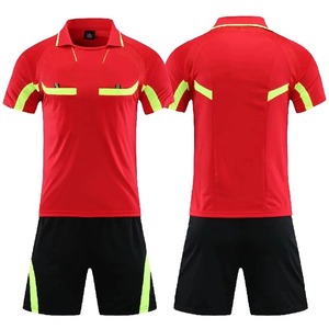 New Soccer <b>Referee</b> Uniform Men Turn-down Collar Football <b>Referee</b> Clothes Short Sleeve Judge Shirt Shorts Suit Three Pockets - Product Image 4