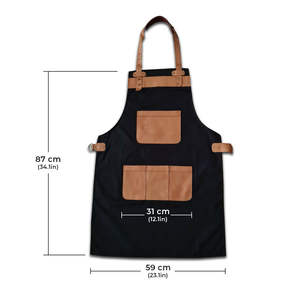 Premium Customizable Leather Canvas <b>Apron</b> <b>Waterproof</b> Stylish Snap Closure Unisex for Grilling BBQ Bartending Woodworking Chefs - Product Image 2