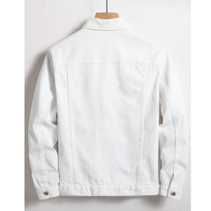 แจ็กเก็ตผ้าฝ้าย100% ของผู้ชายผ้าเดนิมลำลองเข้ารูปสำหรับฤดูหนาว - Product Image 2