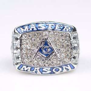 Vente en gros 2025 Master Mason Blue Lodge Ring-Bague maçonnique bleue maçonnique en argent sterling massif avec service OEM - Product Image 1