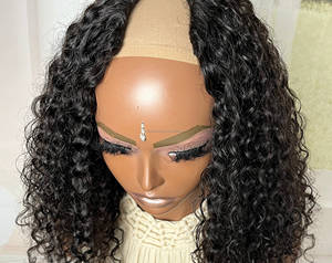 Perruques en dentelle frontale bouclée en cheveux vierges en gros pour femmes, fermeture en dentelle 13x4 avec cheveux de bébé bouclés, brun clair, petit bonnet - Product Image 3