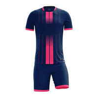 Conjuntos de Uniformes de Fútbol con Logotipo Personalizado, Manga Corta, Transpirables, de Secado Rápido, Ligeros, 100% Poliéster, Cuello en V, Color Degradado Personalizado