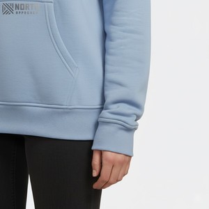 Sudaderas con capucha para mujer estilo coreano 70% algodón 30% poliéster reciclado gris medio Sudadera ligera Regular sudaderas con capucha de punto - Product Image 3
