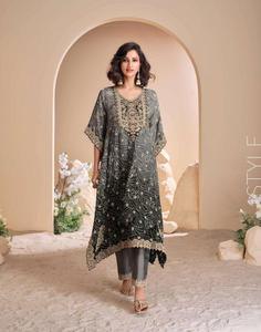 Kaftan de créateur en viscose épaisse crêpe de soie haut Kaftan Dhoti Salwar ensemble indien pakistanais mode Maruti prix de gros - Product Image 3