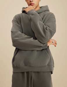 Sweat-shirts à capuche oversize personnalisés pour hommes, en molleton épais, délavé, 100% coton mélangé, hiver, brodés et imprimés sur mesure - Product Image 3